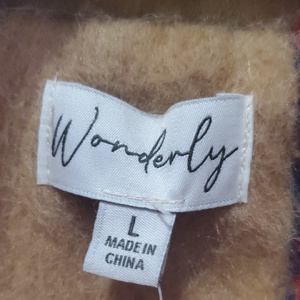 Wonderly  Shacket Tan/ Red Plaid   NWT Large - Picture 2 of 9